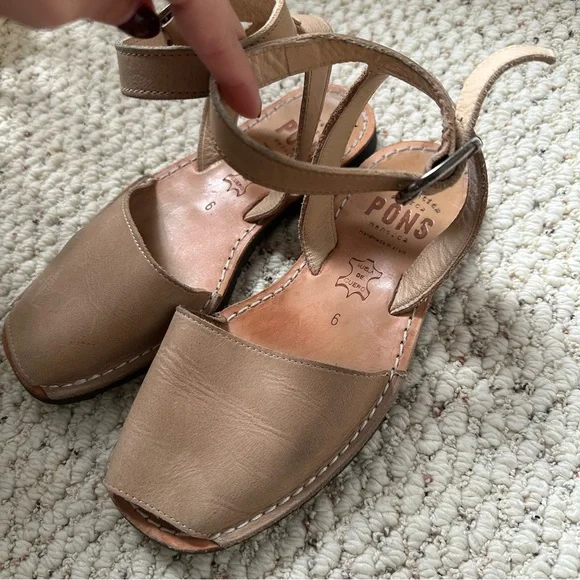 Avarcas Pons  521 Classic Style Strap Taupe Avarca Sandals - Picture 3 of 4